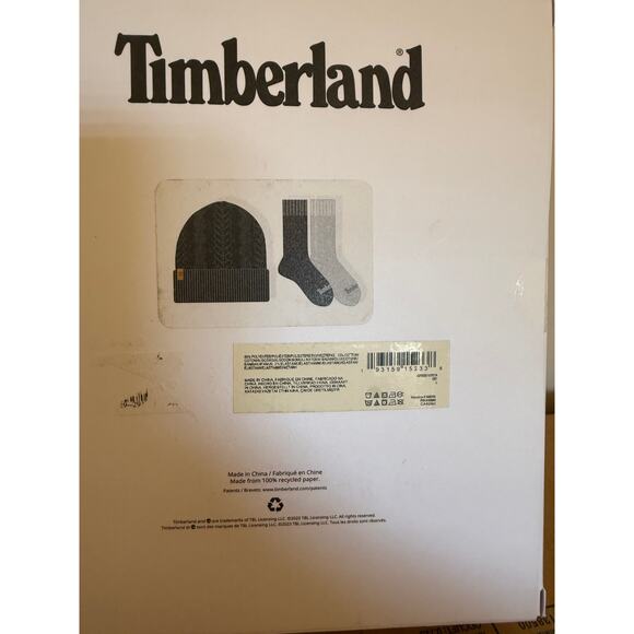 Timberland Black Knit Beanie Hat & Sock Gift Set - Picture 2 of 2